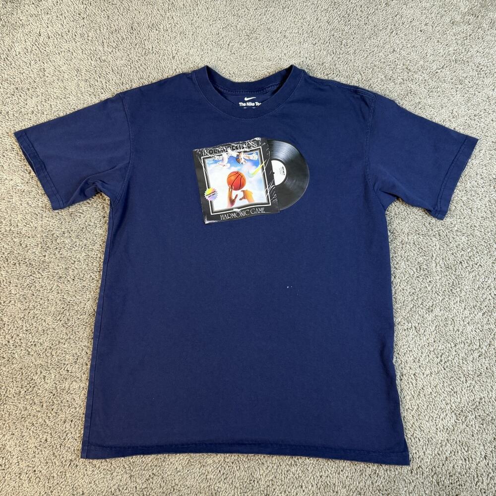 Nike Shirt Mens S Blue Vinyl Basketball Graphic Crew Neck Cotton Tagless